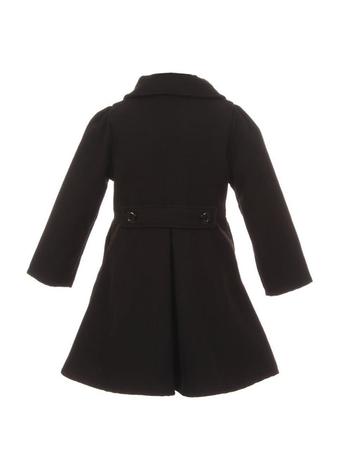 Crayon Kids Girls Abrigo de invierno de manga larga con botones 2T-16